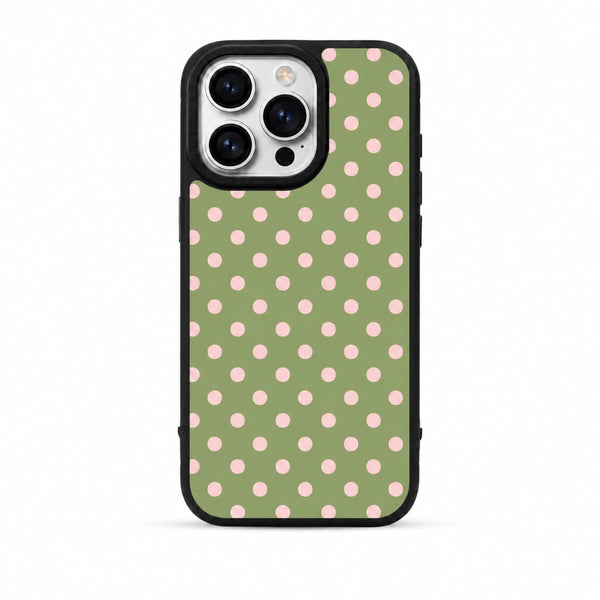 UNIIIV OLIVE BLUSH POLKA PHONE CASE