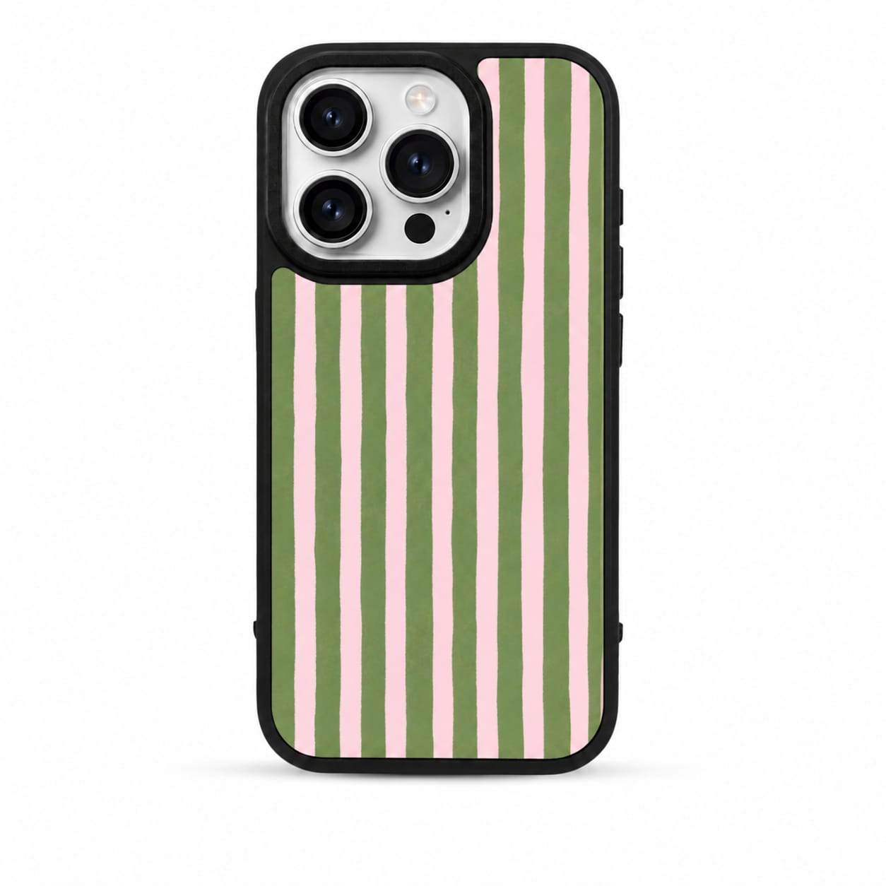 UNIIIV OLIVE BLUSH STRIPE PHONE CASE