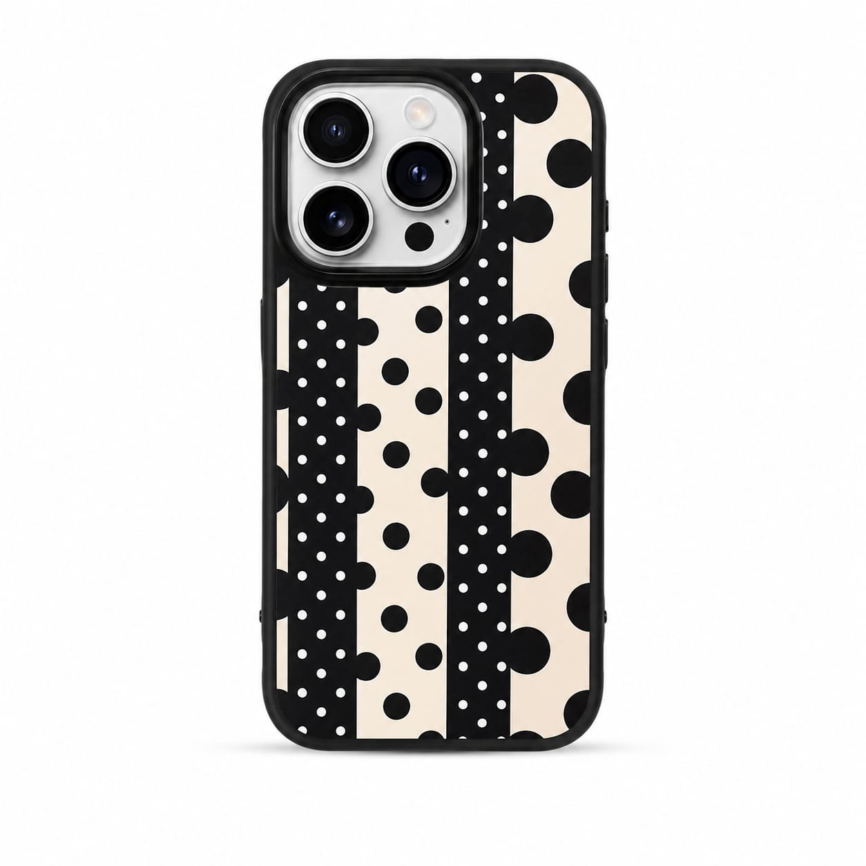 UNIIIV MONOCHROME PATCHWORK POLKA PHONE CASE