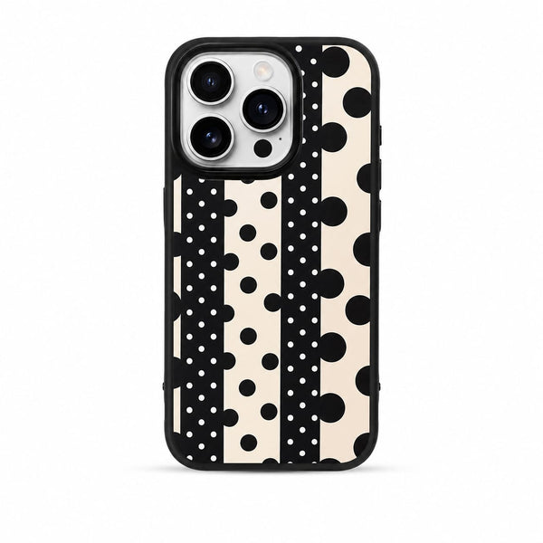 UNIIIV MONOCHROME PATCHWORK POLKA PHONE CASE